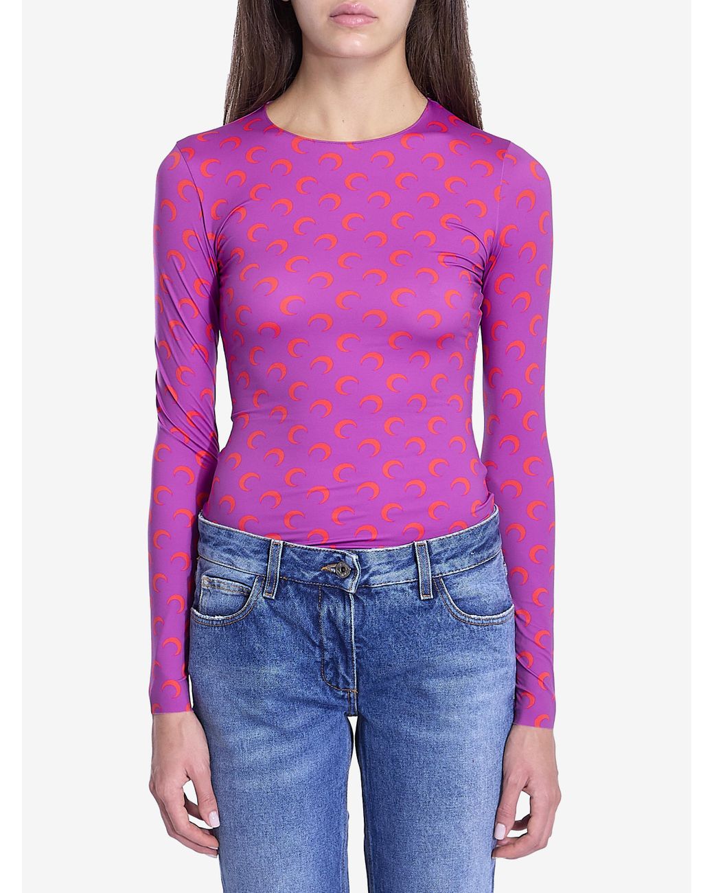 Tシャツ・カットソー MARINE SERRE Women Tunic Tops WTO393PK60 Purple Tops • Marine Serre