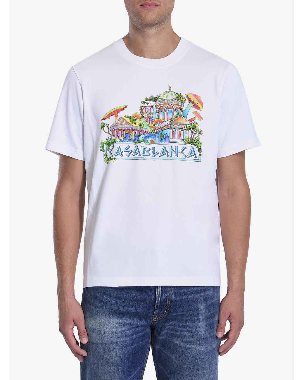 トップス CASABLANCA The Road to Knowledge THE ROAD TO KNOWLEDGE PRINTED T-SHIRT | CASABLANCA