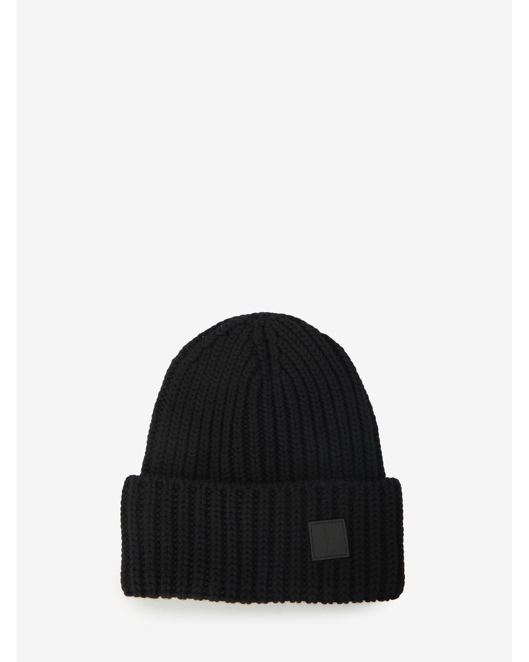 Saint Laurent Black Knitted Beanie for men