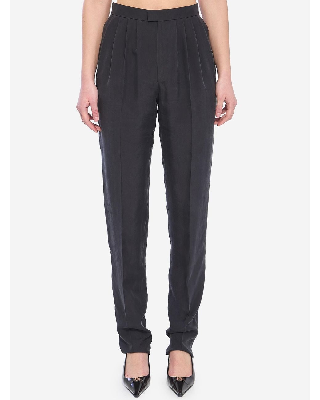 Saint Laurent Blue Habotai Silk Pants