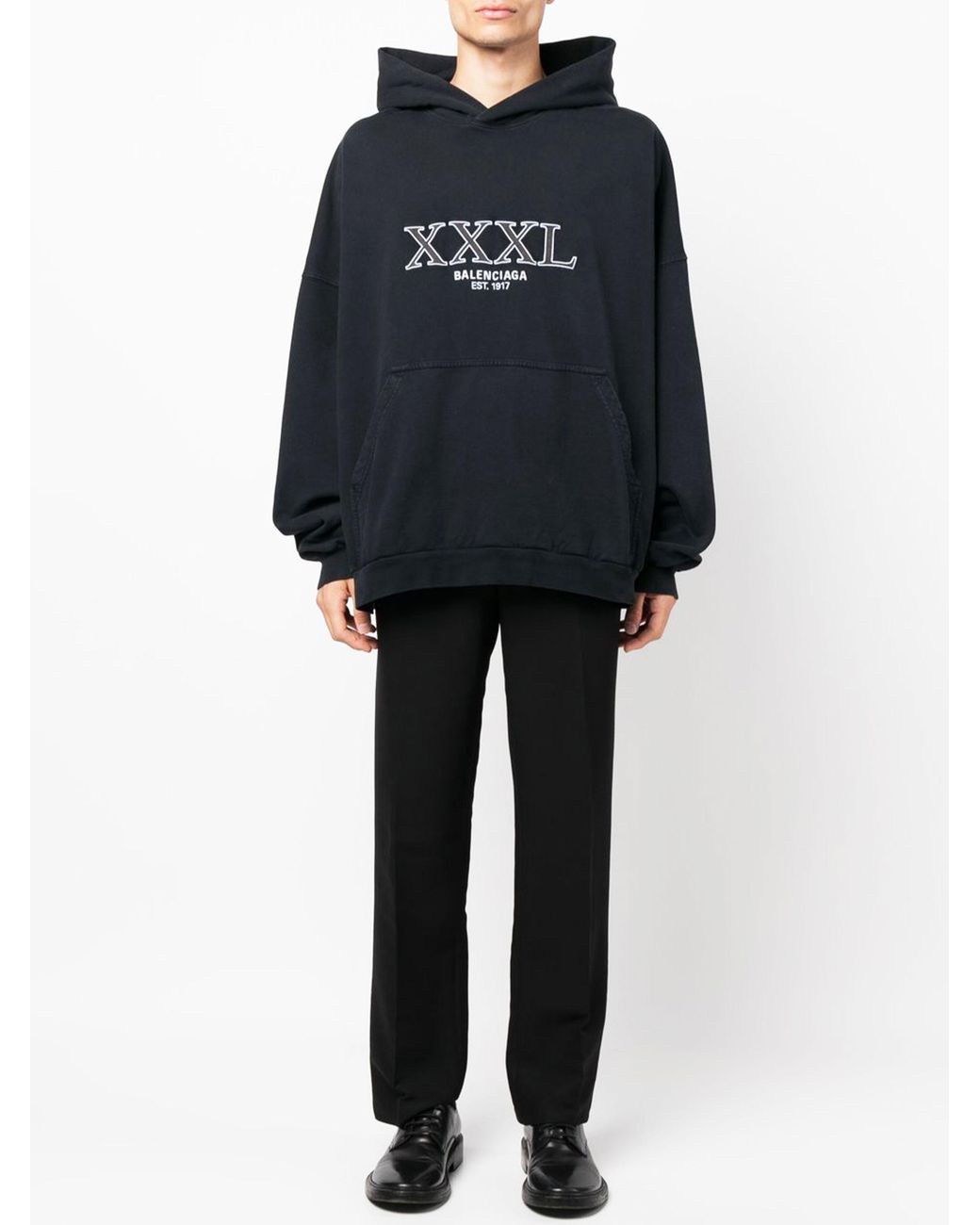【2024年製 新品】 Balenciaga Lyst | Men for Black in Hoodie Xxxl Fit Large トップス