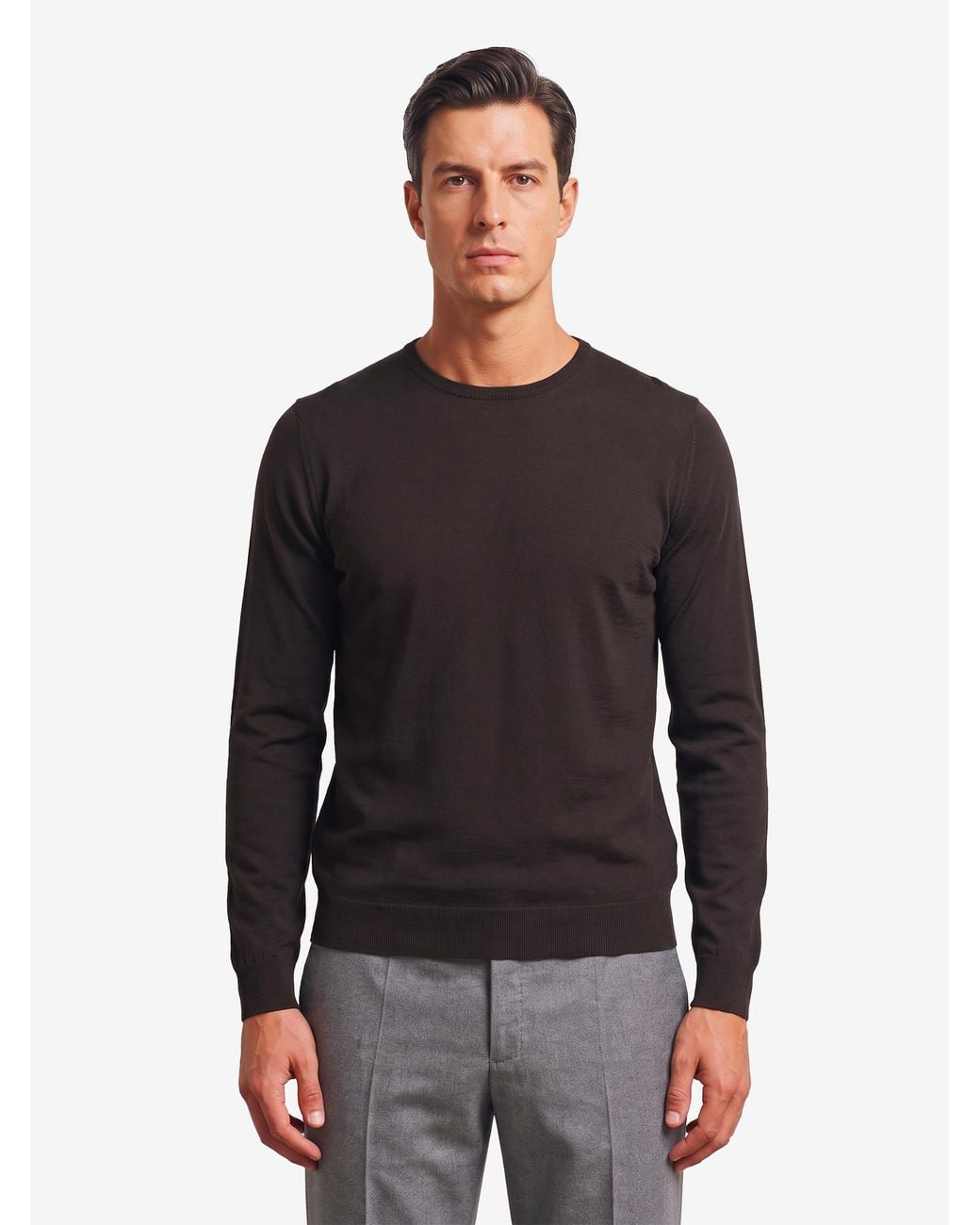 John Smedley Black Lundy Crew Neck Sweater for men