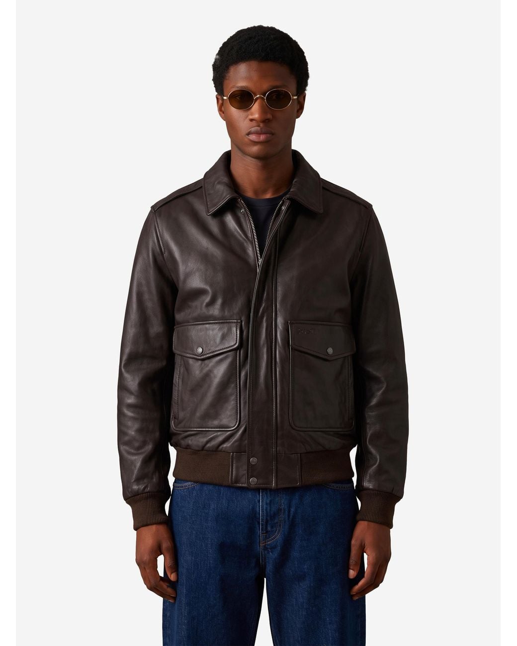 Schott Nyc Black Dark Aviator Bomber for men