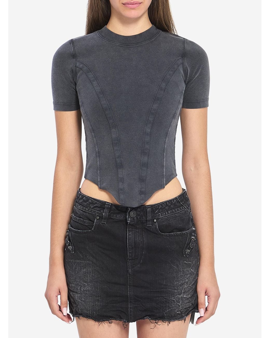 Balenciaga Gray Corseted Tshirt