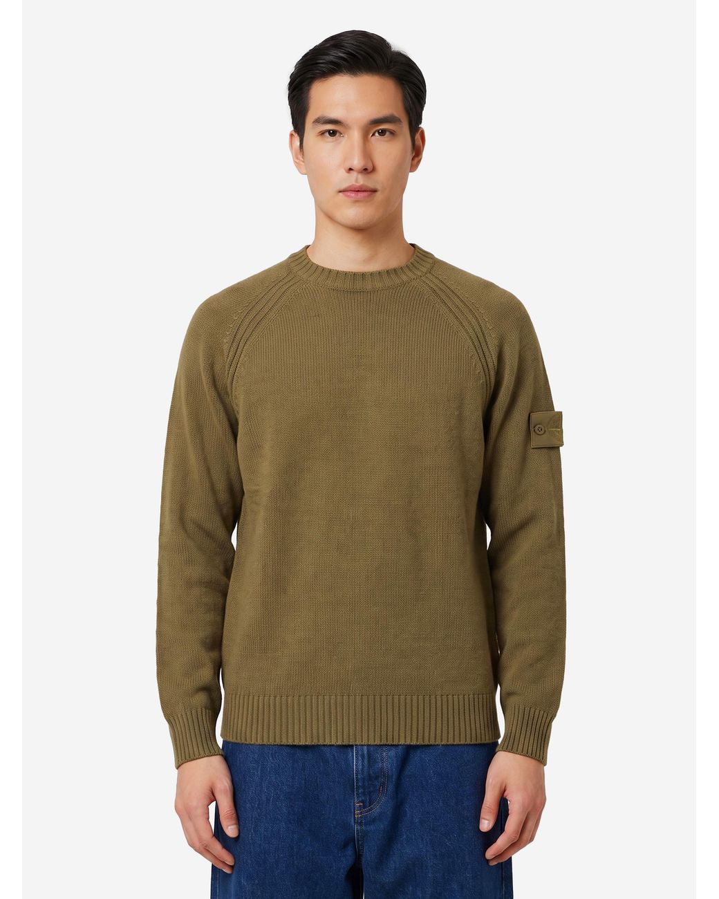 Stone Island Green Military Ghost Sweater for men