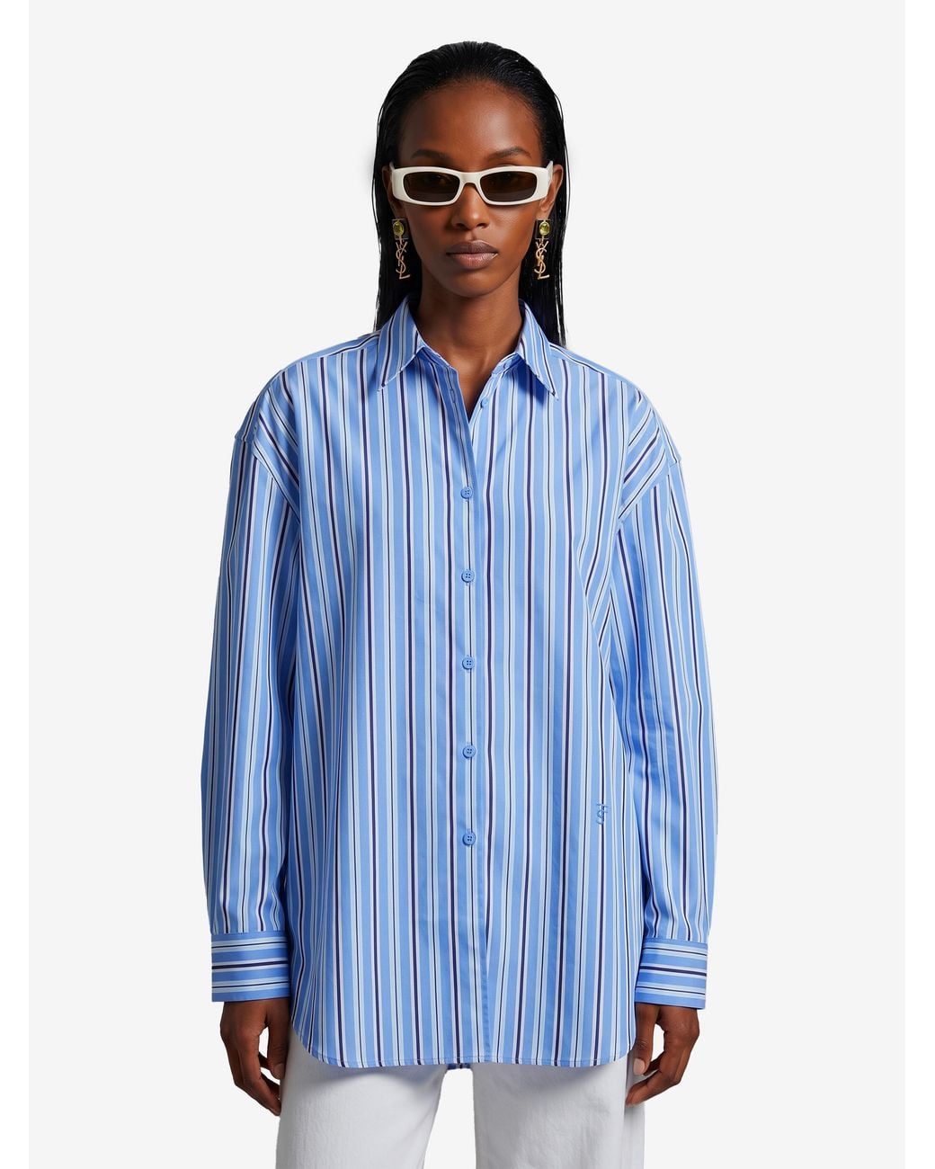 Frankie Shop Blue Oana Shirt