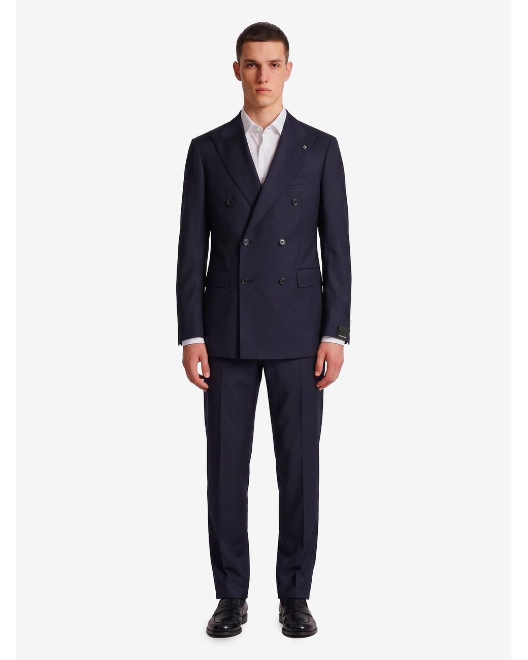 Tagliatore Blue Virgin Wool Doublebreasted Vesuvio Suit for men