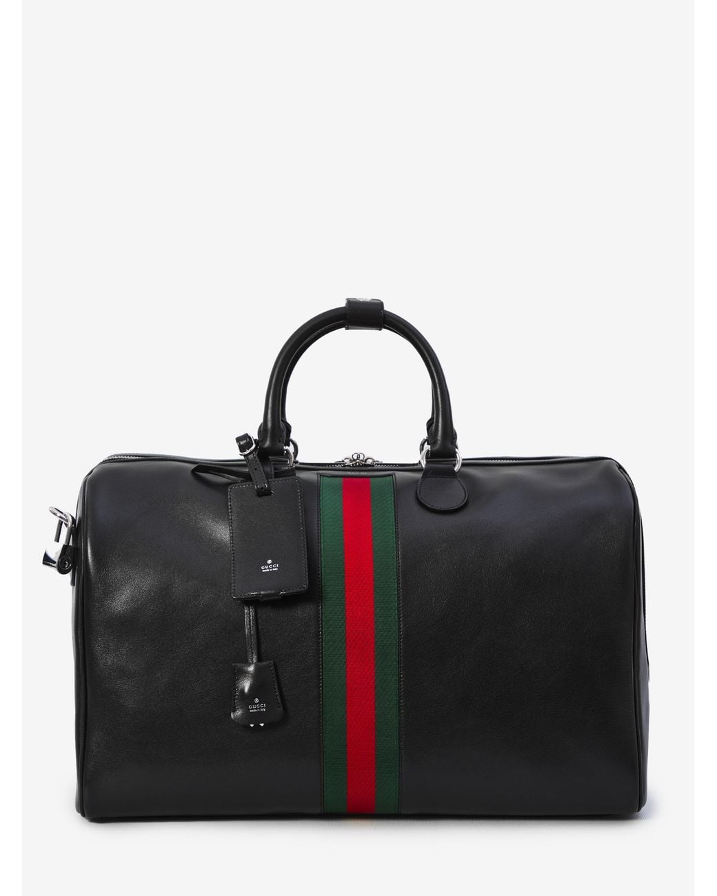 Gucci Black Web Trademark Duffle Bag Medium for men