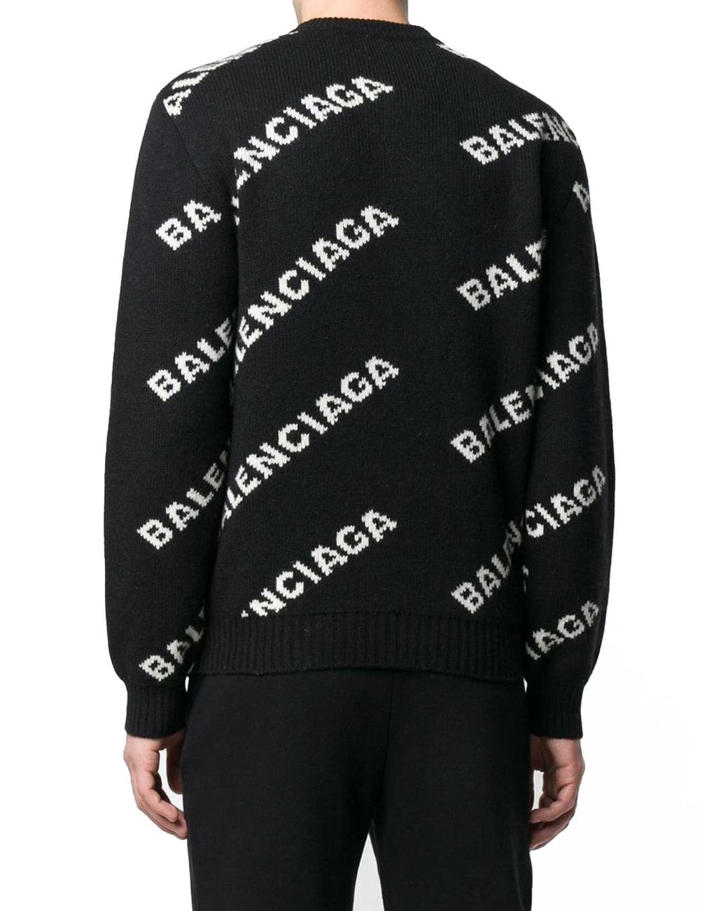 Balenciaga Logo Sweater in Black for Men | Lyst