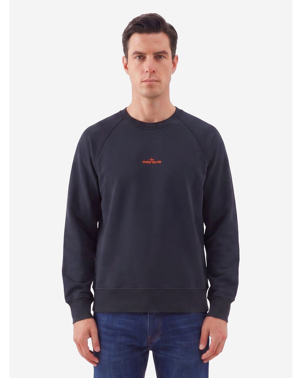 Stone Island Blue Desert Print Crewneck Sweatshirt for men