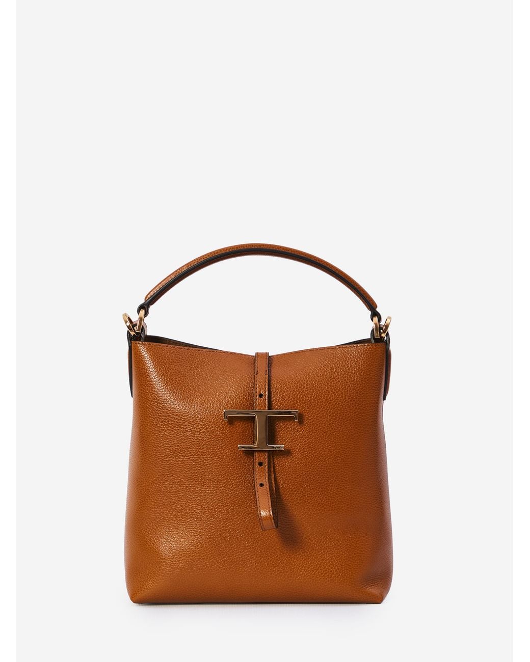 Tod's Brown T Timeless Mini Bucket Bag