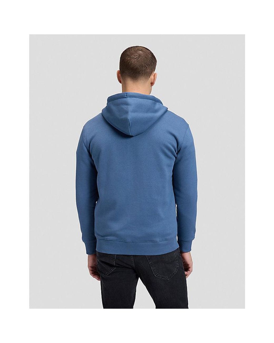 Lee Jeans Blue Essential Regular Full Zip Hoodie for men