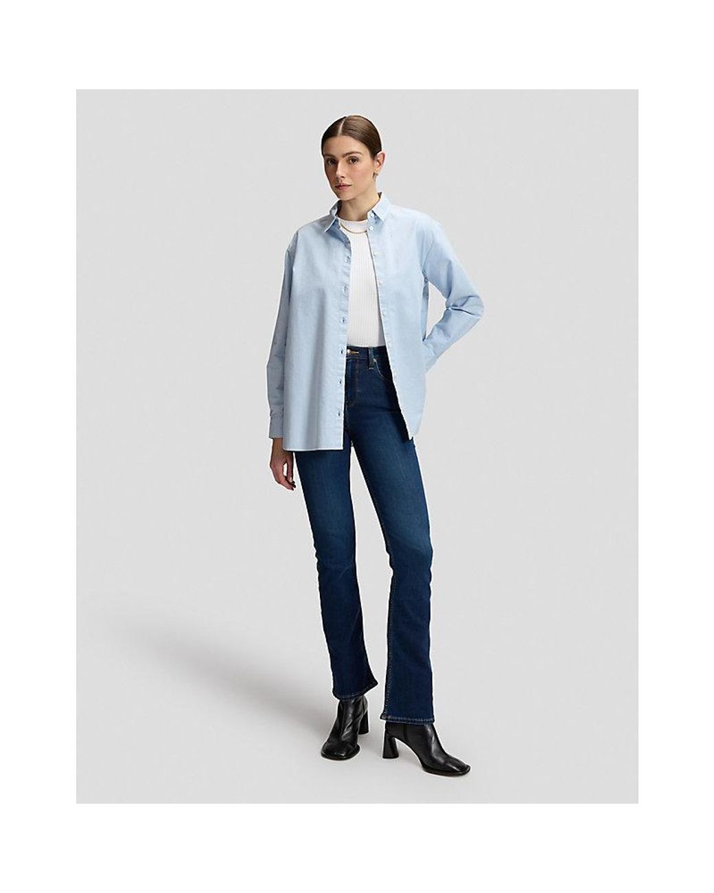 Lee Jeans Blue Relaxed Boyfriend Shirt