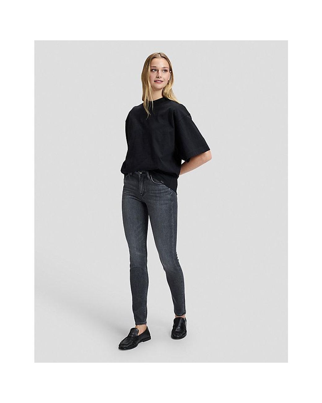 Lee Jeans Blue Relaxed Elongated Boxy Tee