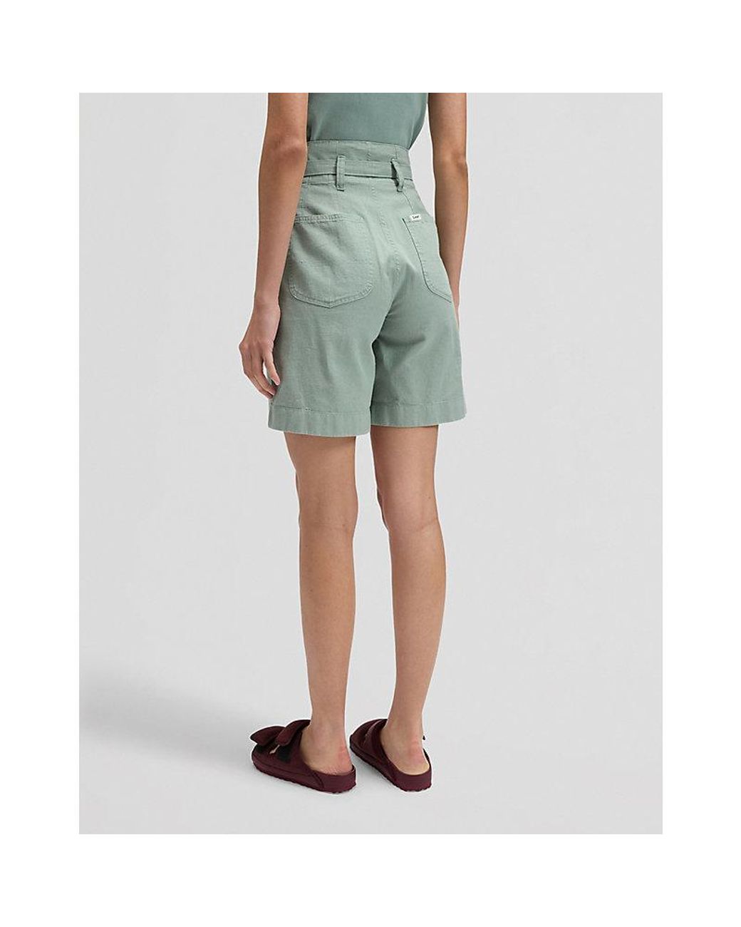 Lee Jeans Green Regular Pleated Bermuda