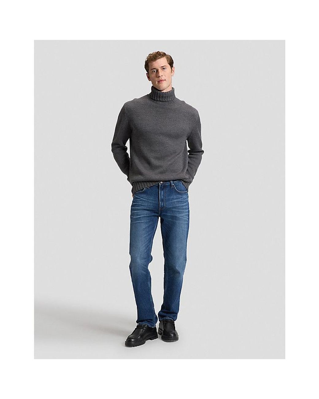 Lee Jeans Gray Relaxed Turtleneck Sweater for men