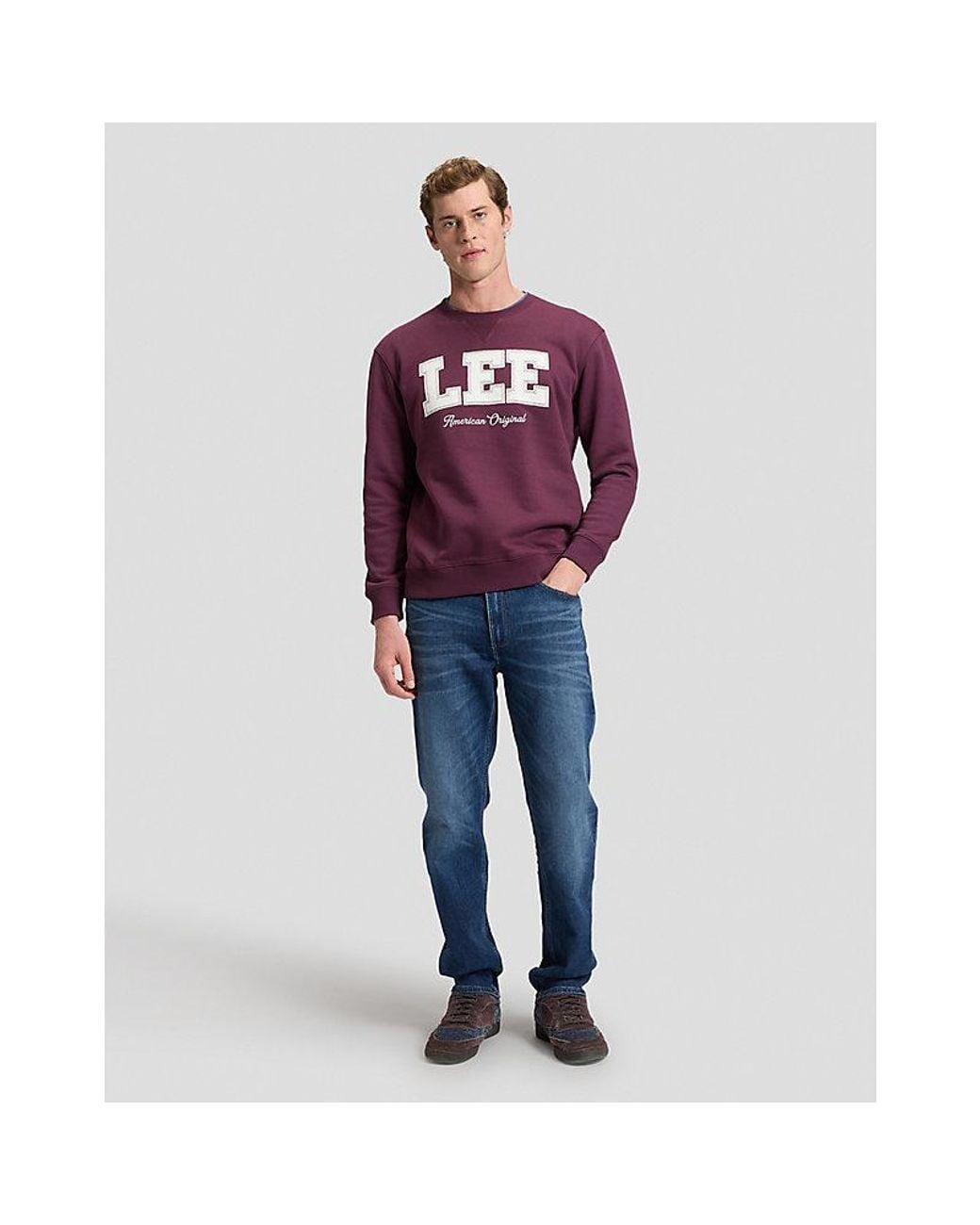 Lee Jeans Purple Original Regular Crew Sweatshirt for men