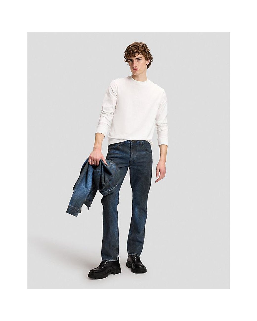 Lee Jeans White 101 Relaxed Long Sve Tee for men