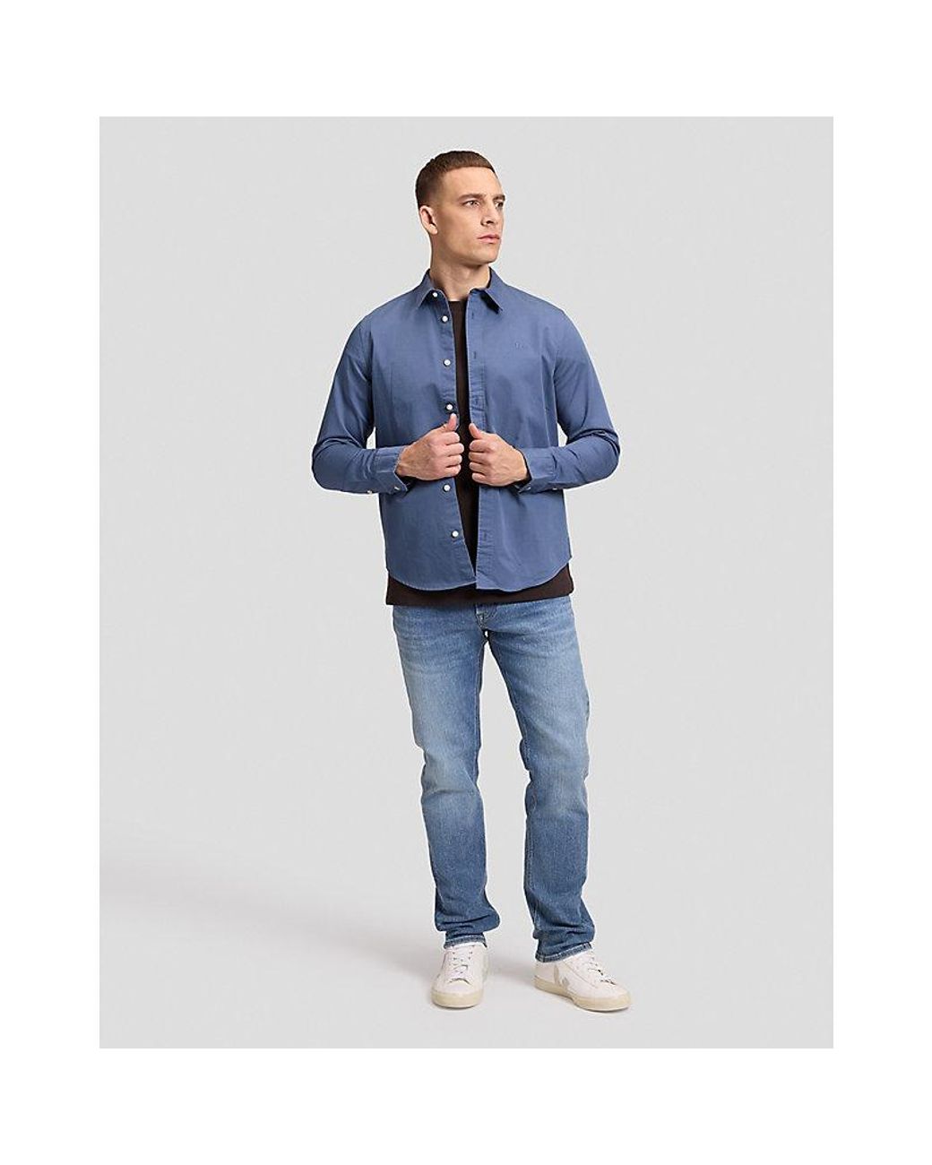 Lee Jeans Blue Regular Shirt for men