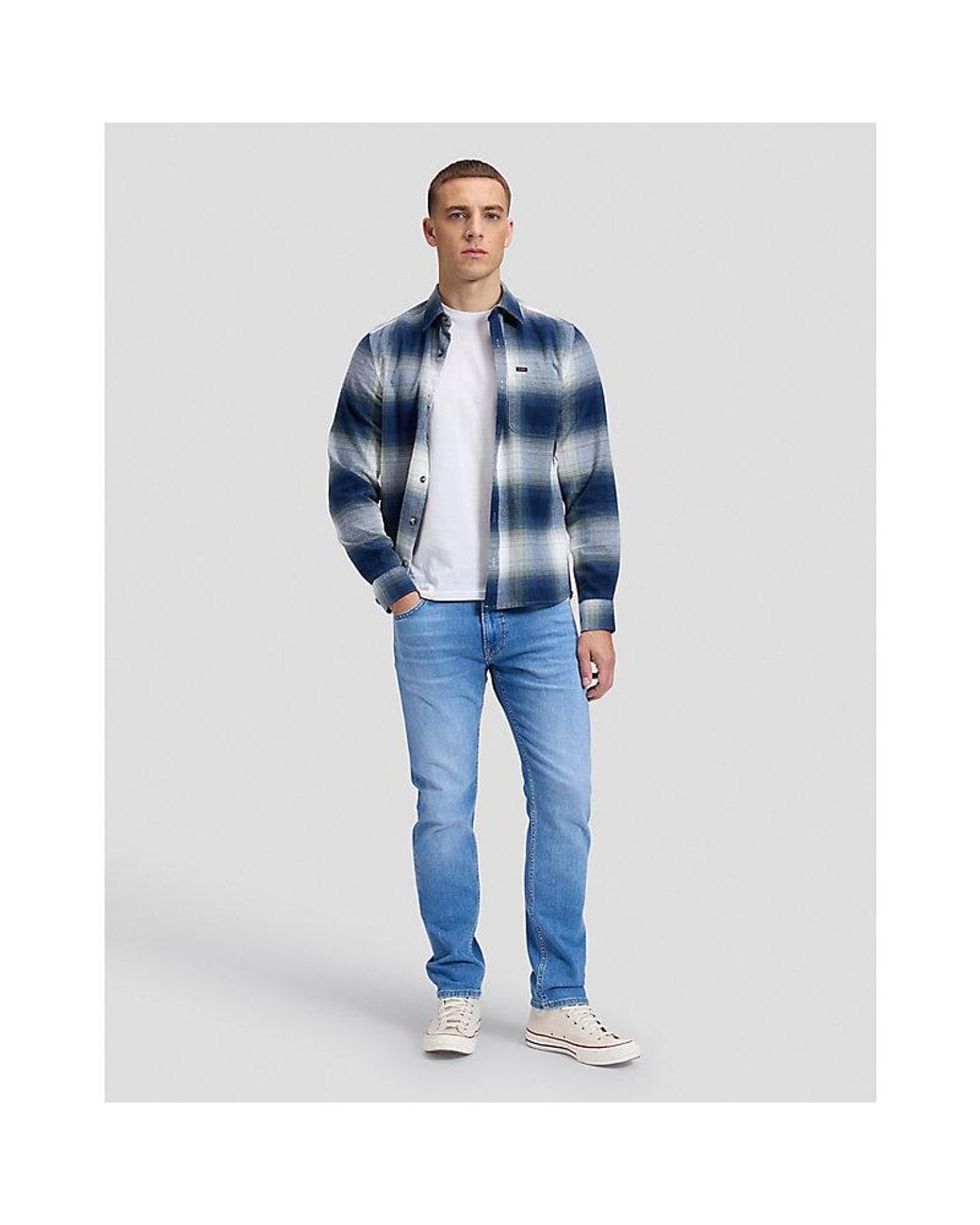 Lee Jeans Blue Regular Sure Shirt for men