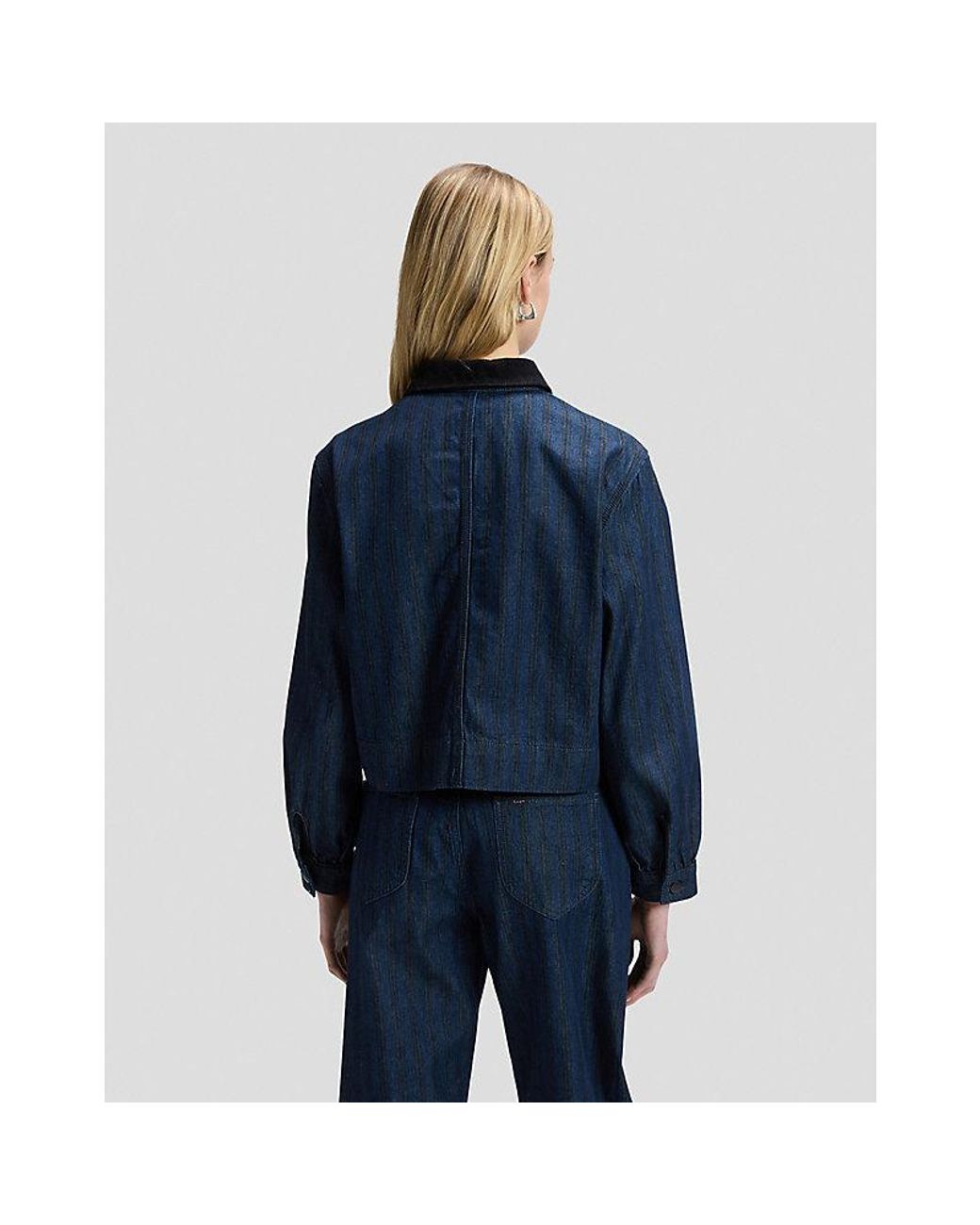 Lee Jeans Blue Relaxed Cropped Chore Jacket