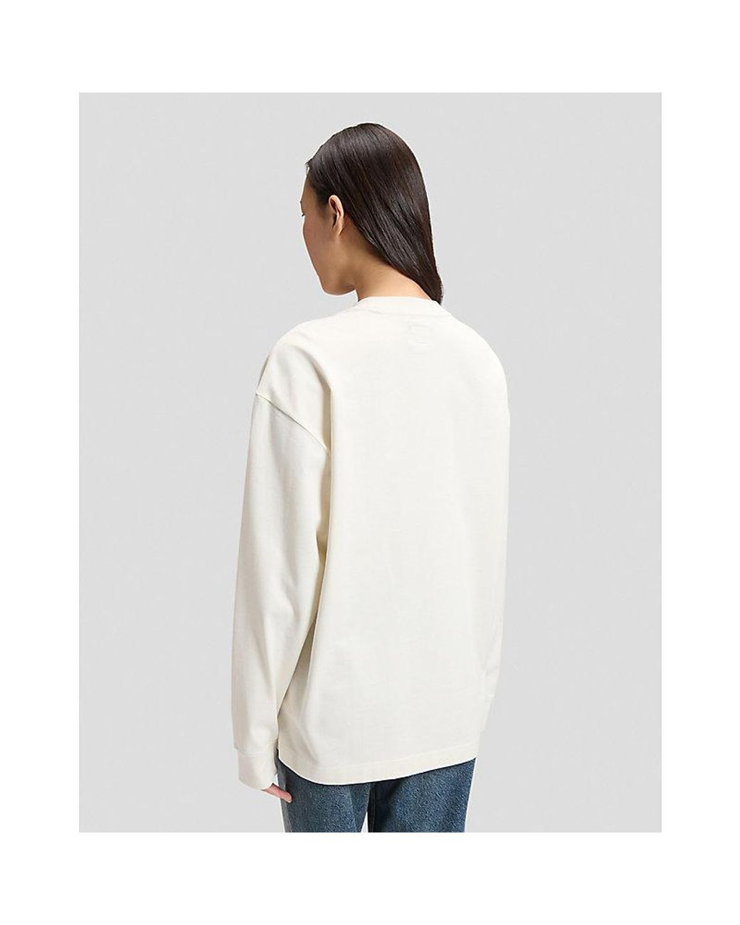 Lee Jeans White Workwear Relaxed Long Sve Boxy Heavy Tee for men