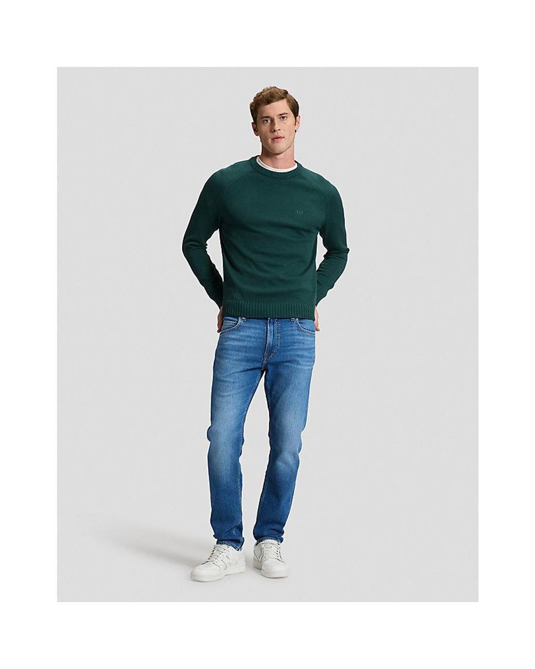 Lee Jeans Green Regular Raglan Sweater for men