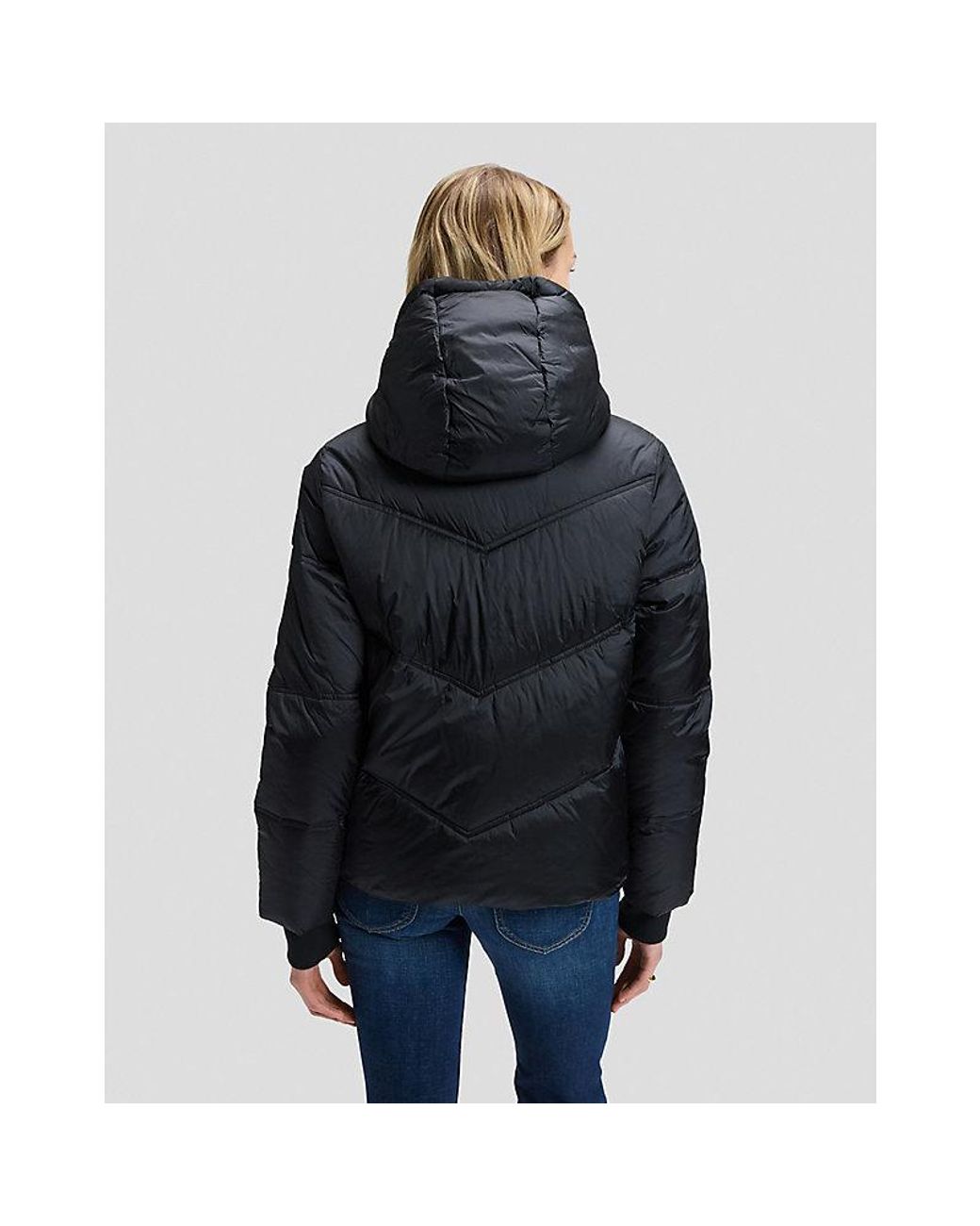 Lee Jeans Blue Regular Short Hooded Puffer Jacket