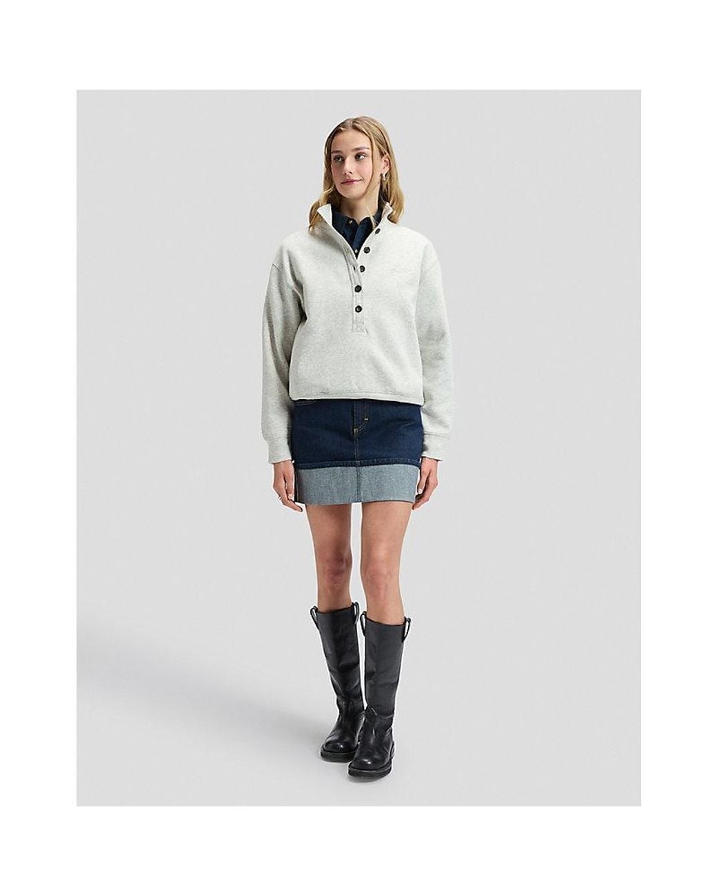 Lee Jeans Gray Regular Popover Sweatshirt