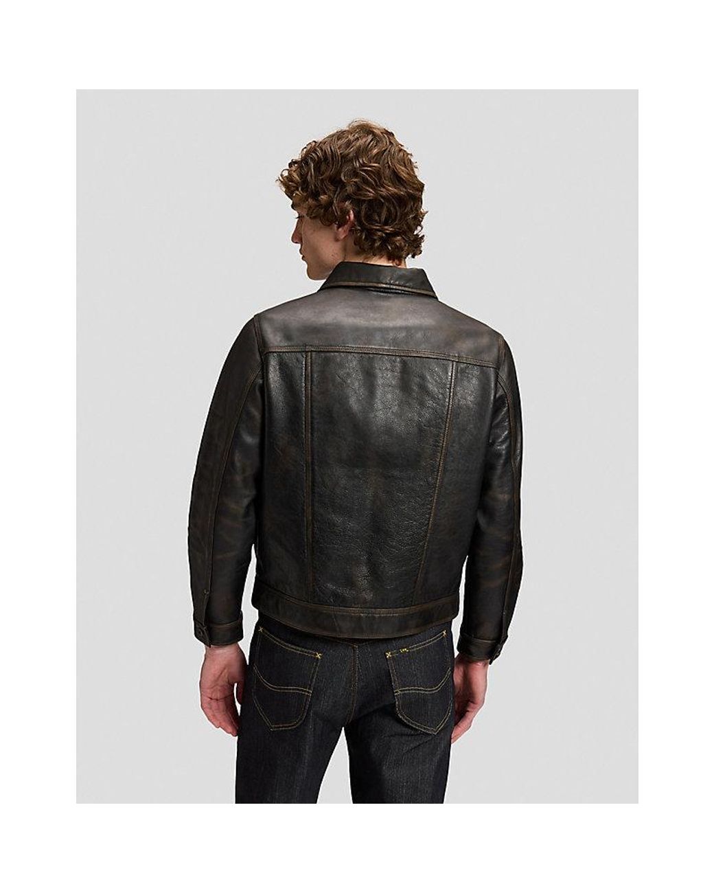 Lee Jeans Black 101 Relaxed Lined Cowboy Jacket for men