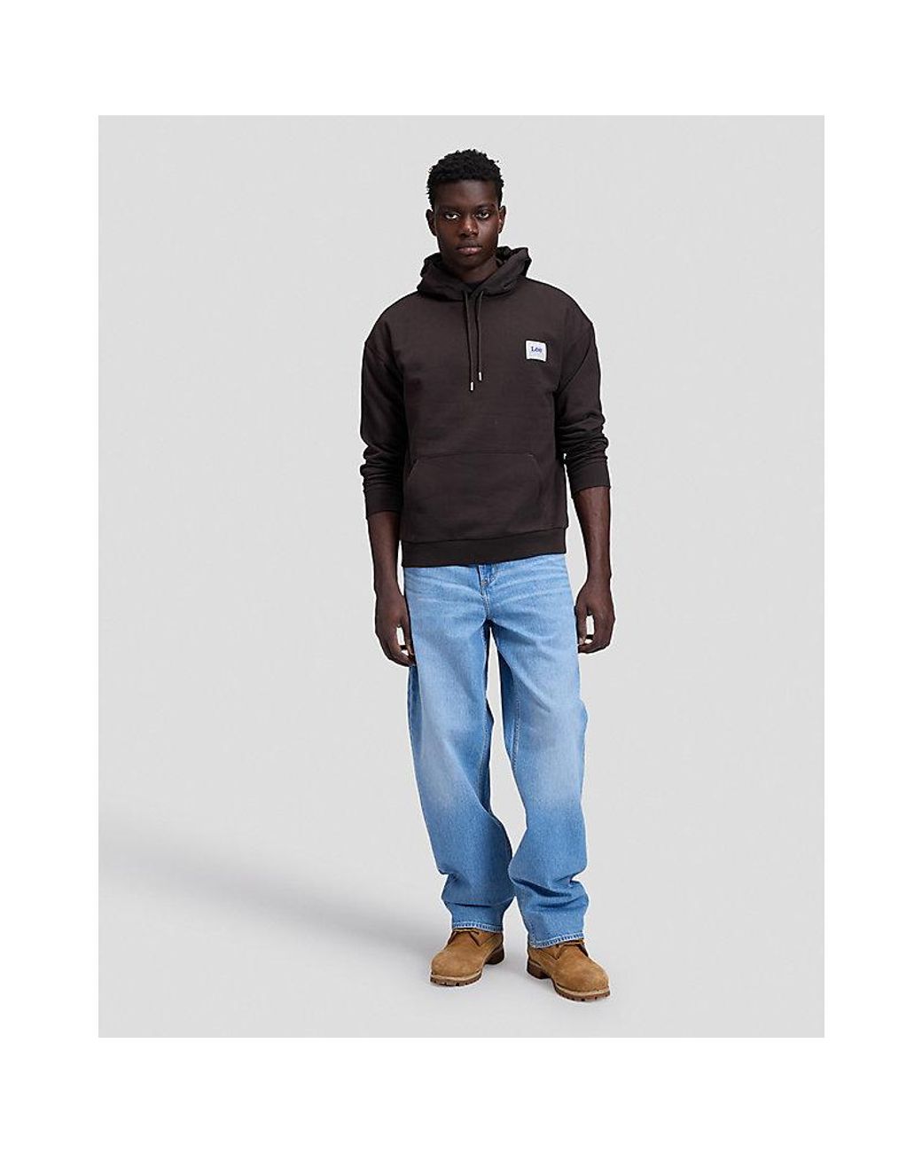 Lee Jeans Black Workwear Relaxed Hoodie for men