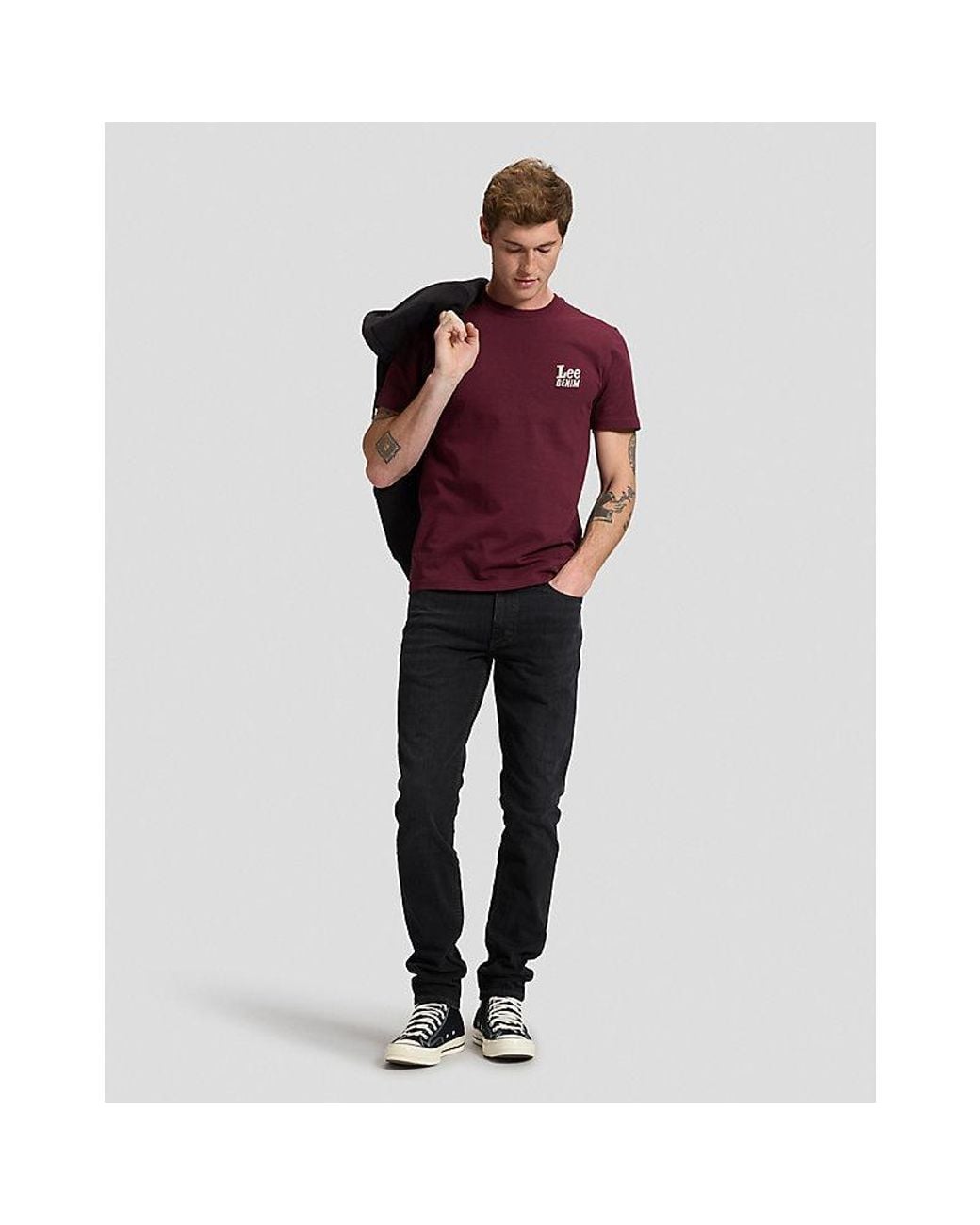 Lee Jeans Red Denim Regular Tee for men