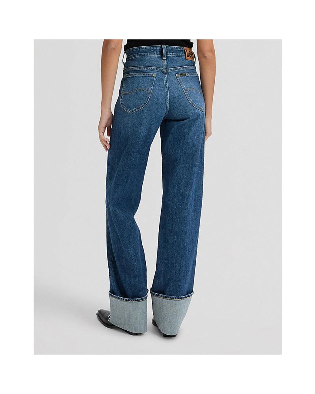 Lee Jeans Blue Rider Loose Straight Selvedge Denim Jean Size 24X31