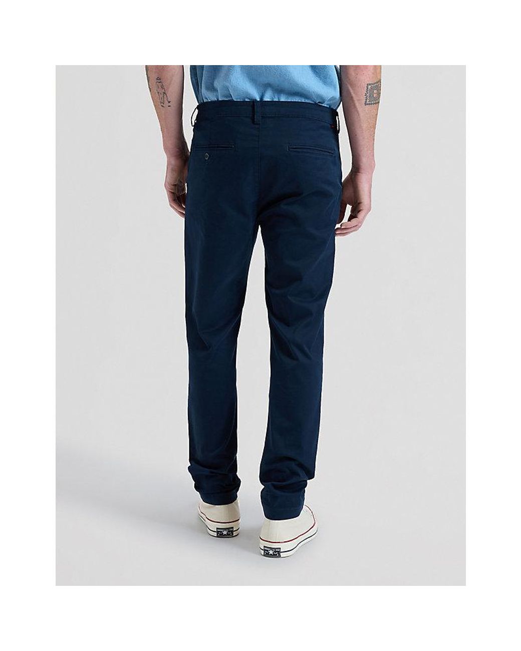 Lee Jeans Blue Regular Lightweight Chino Trousers Size 28X32 for men