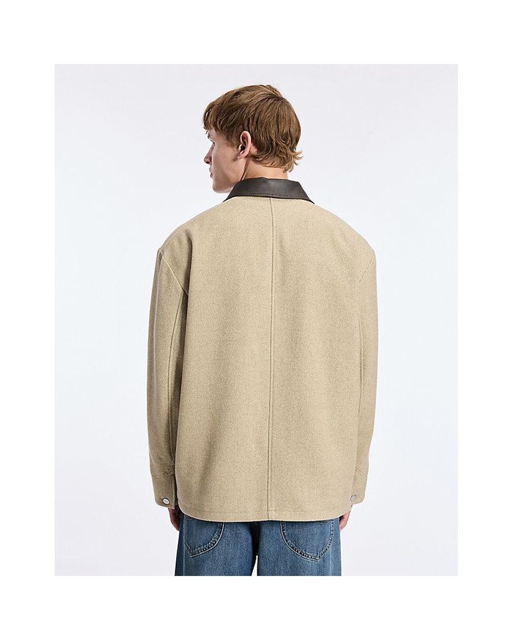 Lee Jeans Blue Long Sve Wool Jacket for men