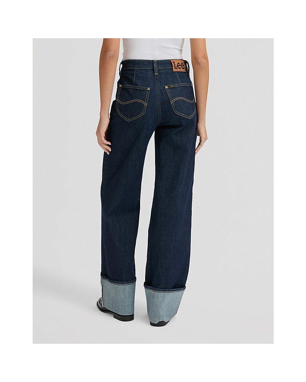 Lee Jeans Blue Stella Wide Leg Selvedge Denim Jean Size 24X31