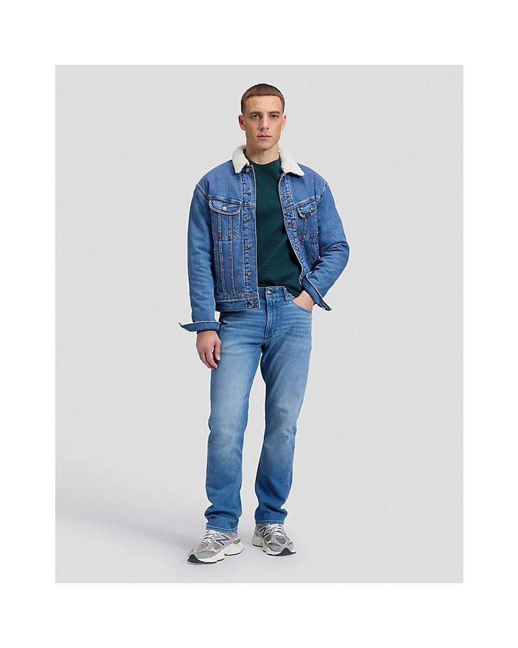 Lee Jeans Blue Relaxed Sherpa Jacket for men