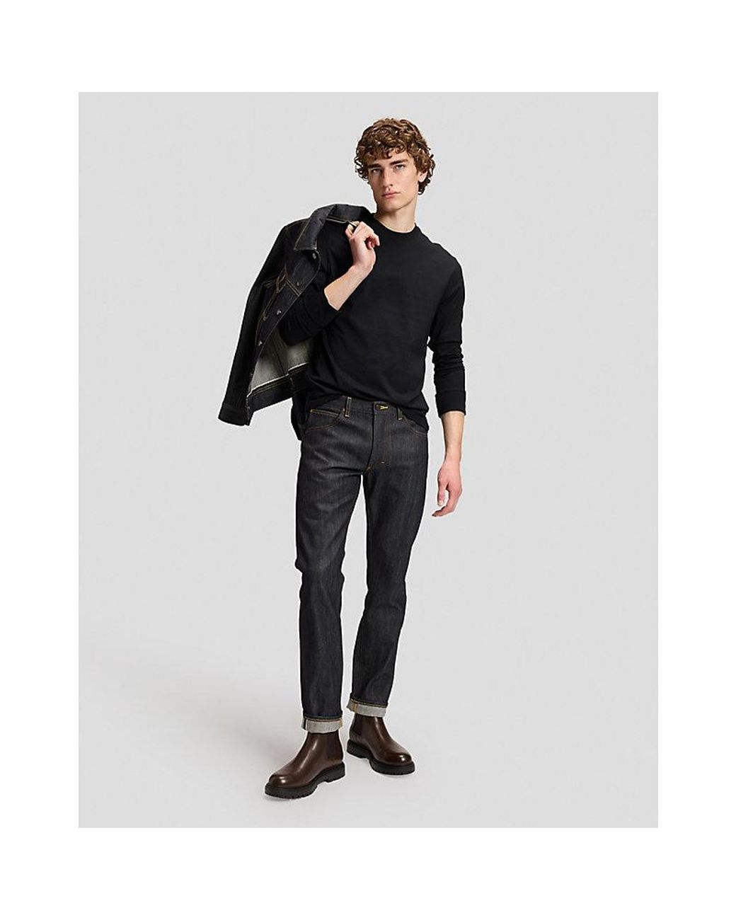 Lee Jeans Black 101 Relaxed Long Sve Tee for men