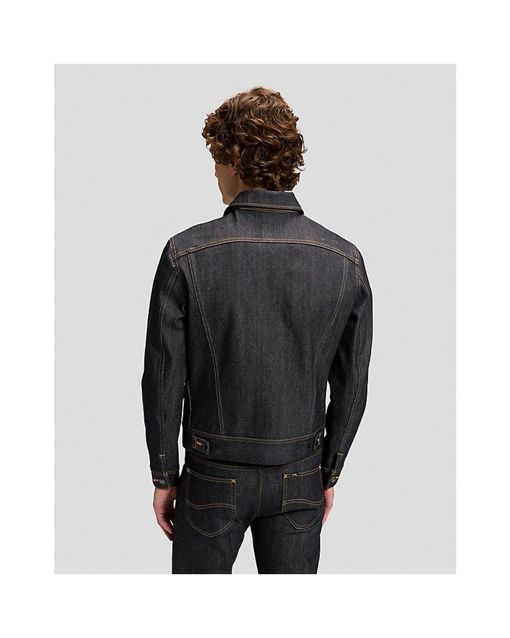 Lee Jeans Black 101 Regular Rider Jacket for men