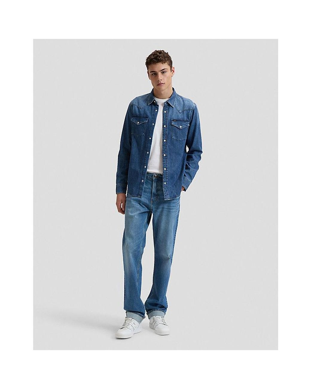 Lee Jeans Blue Western Regular Lightweight Shirt for men