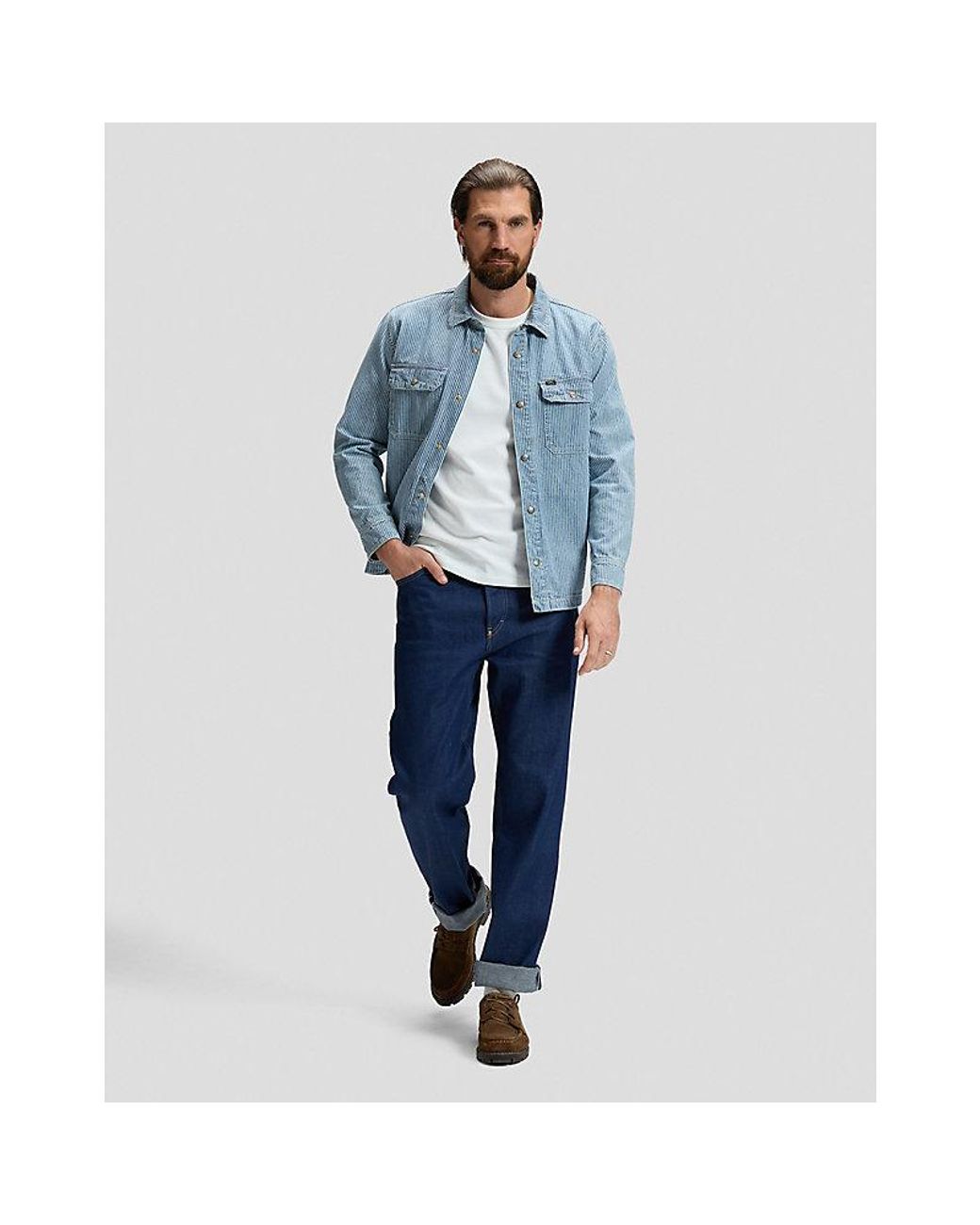 Lee Jeans Blue 101 Relaxed Overshirt for men