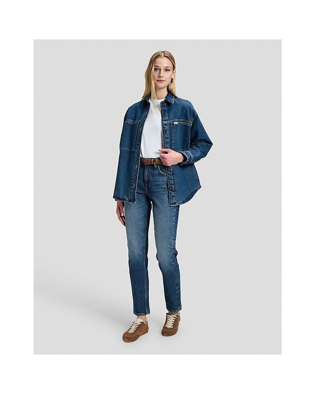 Lee Jeans Blue Leather Belt