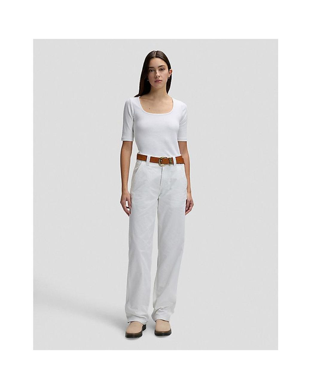 Lee Jeans Gray Slim Squared Neck Tee