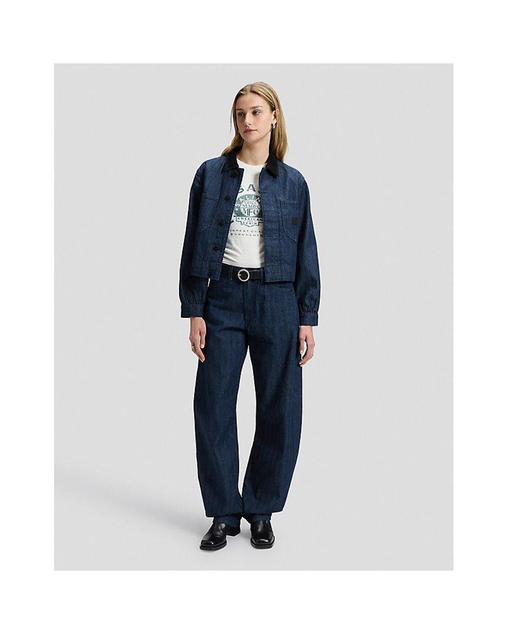 Lee Jeans Blue Denim Balloon Trousers Size 24X31