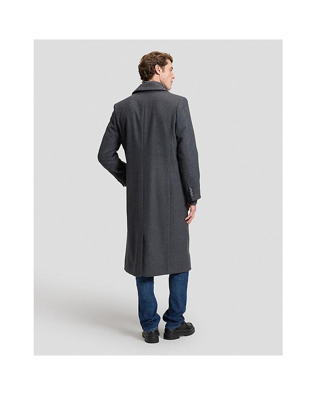Lee Jeans Multicolor Relaxed Long Wool Car Coat for men