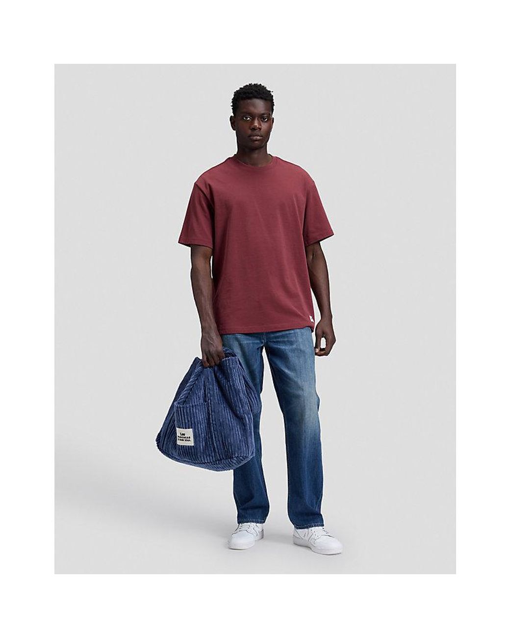 Lee Jeans Red Workwear Relaxed Boxy Heavy Tee for men