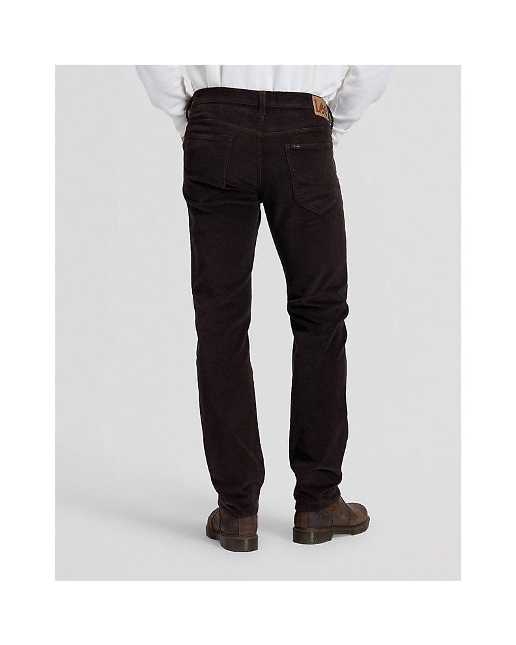 Lee Jeans Black Daren Regular Straight Corduroy Trousers Size 29X32 for men
