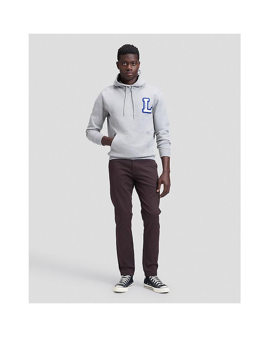 Lee Jeans Gray Regular Varsity Hoodie for men