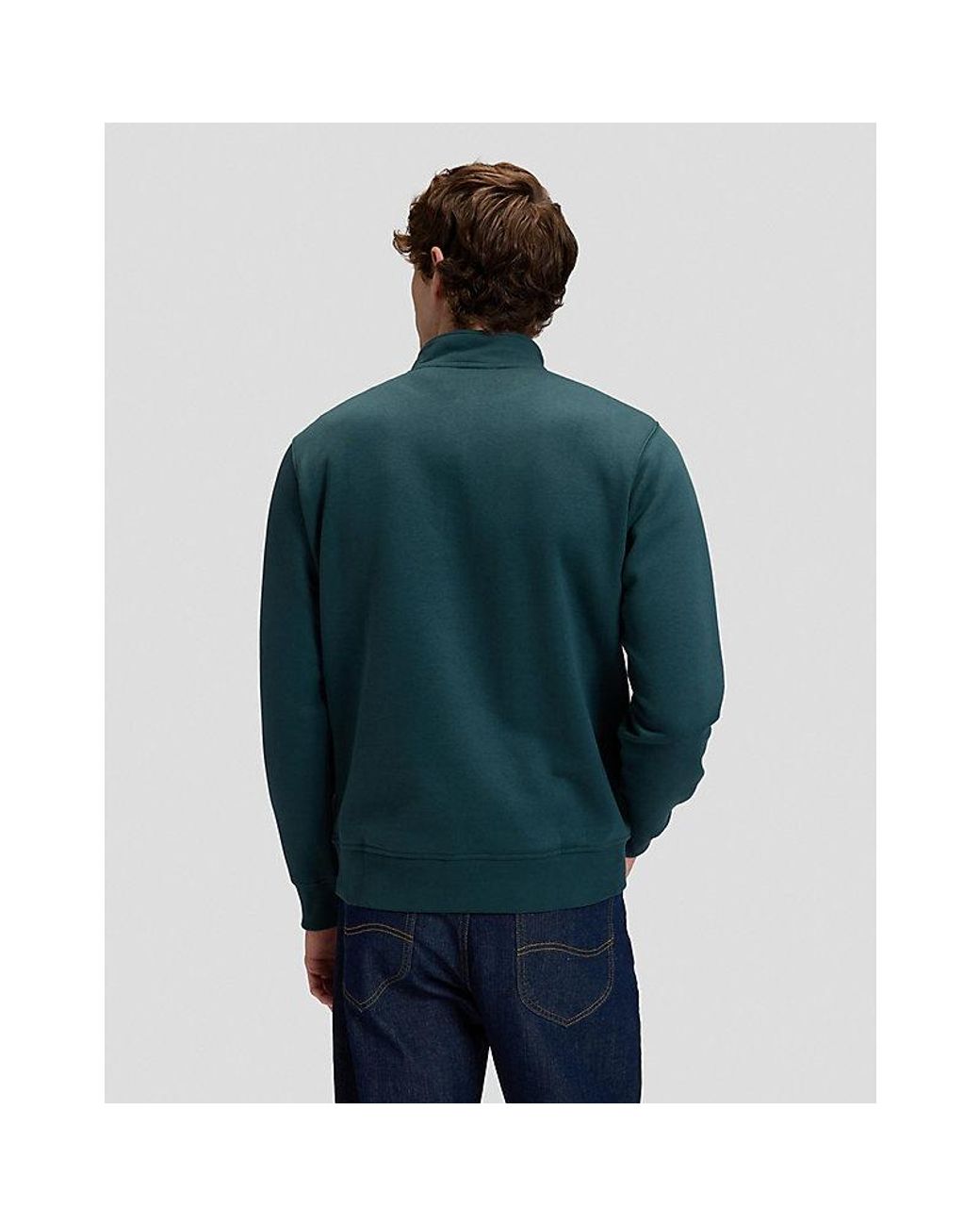 Lee Jeans Blue Regular Patch Half Zip Sweatshirt for men