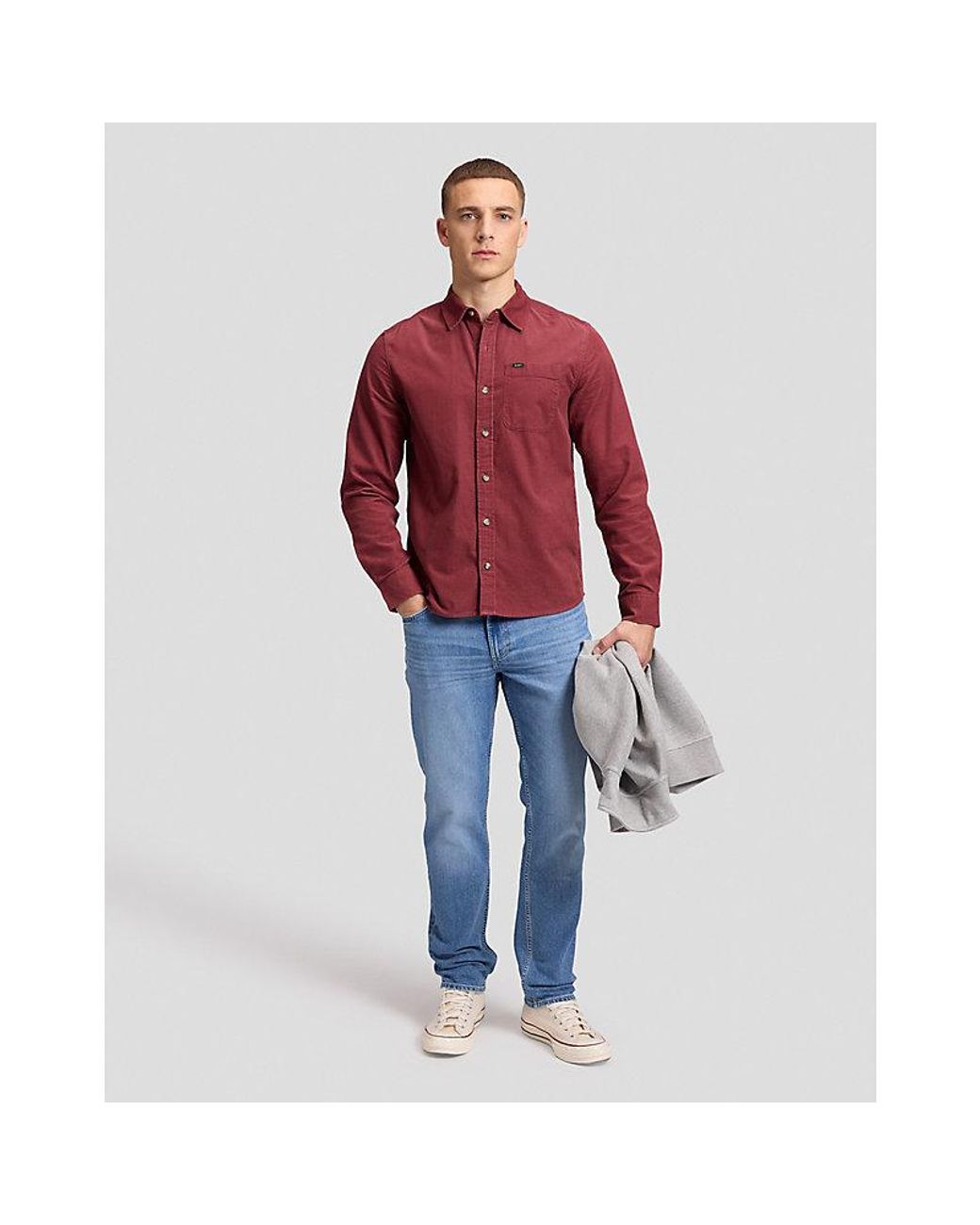 Lee Jeans Red Regular Sure Shirt for men